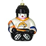 Pack of 2 NHL Buffalo Sabres Hockey Snowman Glass Christmas Ornaments 5.5"