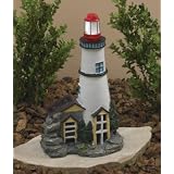 14"H Solar Power Lighthouse