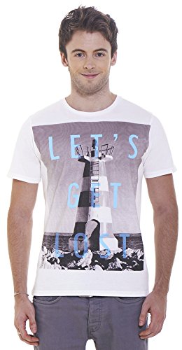 Retreez Vintage Let's Get Lost Lighthouse Graphic Printed T-shirt