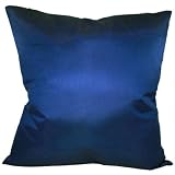 Solid Color 18"x18" Decorative Silk Throw Pillow Cover-Dark Blue