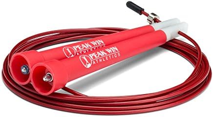 #1 Rated Adjustable Jump Rope with Kink and Tangle Resistant Wire Rope Made with a Spring Steel Core - Available in Red, Black, Blue and Grey. Perfect for Men Women and Children of Any Height.