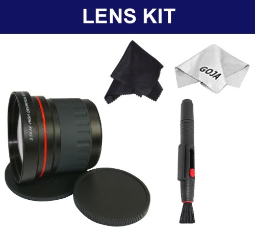 6 Pcs Kit for NIKON D60 D70 D80 D90 D700 D300 D200 28-80mm f/3.5-5.6G 18-50mm f/3.5-5.6, Includes: 58MM HD 3.5x Telephoto Lens + Lens Pen + Lens Pouch + Lens Caps + 1 Microfiber Cleaning Cloth + 1 Ultra Fine Microfiber Cleaning Cloth GOJA Logo