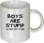 Boys Are Stupid-so Throw Rocks At Them. (Funny) Custom Coffee Mug