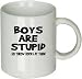 Boys Are Stupid-so Throw Rocks At Them. (Funny) Custom Coffee Mug