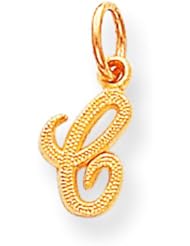 10K Yellow Gold Initial C Charm Letter Jewelry
