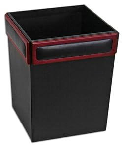 Rosewood & Leather Waste Basket