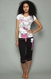 Hello Kitty Intimates The Side By Side Kitty's Family Capri PJ Set,Sleepwear for Women