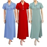 Adi Designs Solid Colored Dress with Collar Neck