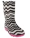 Capelli New York Girls Shiny Chevron Stripes Printed Jelly Rain Boot