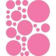 Instant Murals 25 Polka Dot Wall Transfer Stickers - Bright Pink