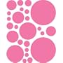 Instant Murals 25 Polka Dot Wall Transfer Stickers - Bright Pink