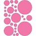 Instant Murals 25 Polka Dot Wall Transfer Stickers - Bright Pink