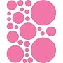 Instant Murals 25 Polka Dot Wall Transfer Stickers - Bright Pink