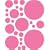 Instant Murals 25 Polka Dot Wall Transfer Stickers - Bright Pink