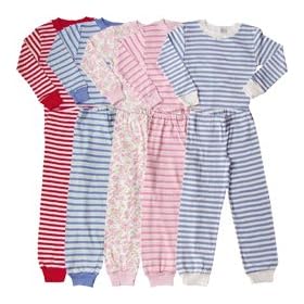 Under The Nile Organic Cotton Long Johns or Pajamas - Red Stripe - Available in Sizes 12-24M