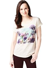 Pure Cotton Placement Floral Top