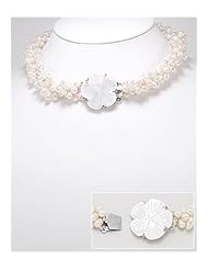 Flower Fresh Water Pearl Necklace In White Base