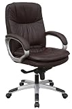 7576 BROWN OFFICE LEATHER CHAIR PADDED - NEW 2010 MODERN DESIGN