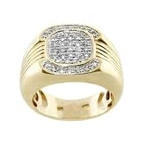 14K Yellow Gold Men's Diamond Ring Comfort Fit (0.67Cttw, H Color, I Clarity) 13.8g