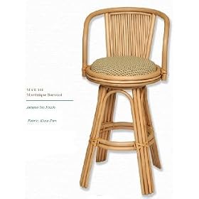 Alexander and Sheridan Martinique Rattan Swivel Barstool 