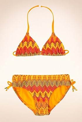 Halterneck Floral Print Knitted Bikini