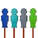 Munchables Sensory Chew Pencil Toppers - Chewelry for Kids (Navy/Aqua/Grey/Green)
