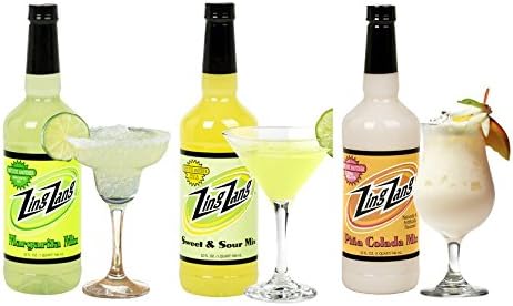 Zing Zang Cocktail Mixer Bundle of Three 32 oz Bottles: Margarita Mix, Pina Colada Mix, and Sweet and Sour Mix