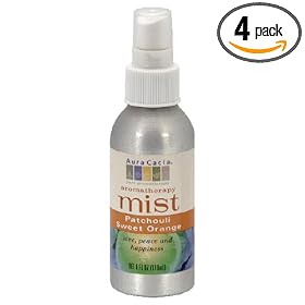 Aura Cacia Pure Aromatherapy Mist, Patchouli Sweet Orange, 4-Ounces (Pack of 4) by Aura Cacia