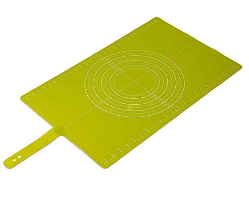 Joseph Joseph Silicone Non-Slip Pastry Mat with Measurements, Roll-Up, Green