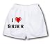 White Boxer Short with I Love Brier