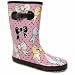 Schuh Splash Bow Welly - 7 Uk - Pink & Black - Man Made
