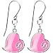 Pink Heart Peace Sign Earrings