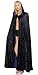 Reversible Velvet Hooded Cloak (Black/Purple-One Size)