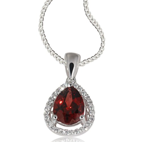 Goldmaid Damen-Collier Tropfen PremiumShine 925 Sterlingsilber Granat 54 Zirkonia 45 cm PS Preisvergleich