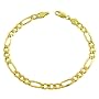 Classic Mens 14 Karat Yellow Gold Figaro Link Brac&hellip Kooljewelry