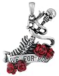 Live for Rock Collectible Skeleton Pendant Skull Necklace Accessory