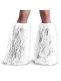 White Fur Boot Sleeve Covers For Gogo Dancers - ONE SIZE