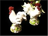 White Porcelain Rooster Salt & Pepper Shakers