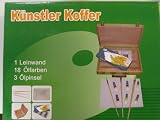 Produkt-Bild: K&Uuml;NSTLER KOFFER MIT PALETTE &Ouml;LFARBE STAFFELEI LEINWAND FARBEN PINSEL