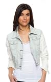 Dollhouse Premium Light Wash Denim Jacket with Lamb Touch Imitation Leather Sleeves