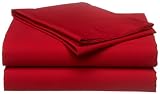 Tommy Hilfiger 200-Thread-Count Solid Twin Sheet Set, Cardinal Red