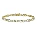 18k Gold Overlay Sterling Silver Genuine Blue Topaz X/O Bracelet w/ Diamond-Accent, 7.25"