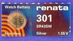 Renata Silver Oxide Watch Battery For 301 Button Cell