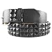 GENUINE LEATHER SNAP ON BLACK STUDDED BELT FITS ANY BUCKLE
