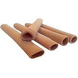 Toe Tubes - Fabric Sleeve Protectors with Gel Lining Pad the Toes to Prevent Corn, Callus & Blister Development Between Toes, Soften and Soothe the Skin - 5 Tube Sleeve Set - 29" of Gel Lined Tubing