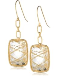 14k Rose Gold Silver 18 cttw Rectangular Shaped Gemstone Fish Hook Earrings