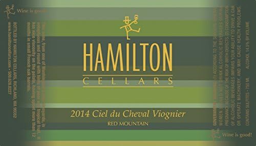 2014 Hamilton Cellars Ciel du Cheval Viognier Red Mountain 750 mL White Wine
