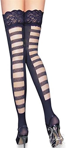 Sexy4Lady Women's Thigh Highs With Silicone Lace Top One-Size
