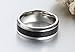 Zealmer Men's Carbon Fiber Silver White Beveled Edge Titanium Ring Comfort Fit Promise Wedding Bands