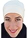 Uptown Girl Headwear Tagless Womens Slip On Comfortable Soft Fashion Sleep Chemo Cap Hat Liner 100% Organic USA Cotton Skull Cap (Natural)